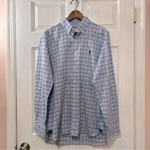 POLO Ralph Lauren Men's Button Down Shirt Blue Yellow Plaid Size Medium